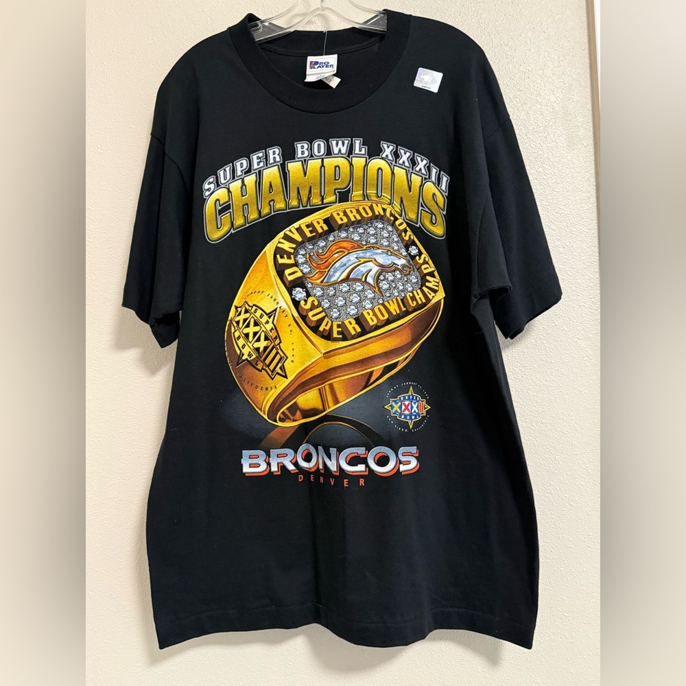 NWT Vintage 1998 Pro Player NFL Denver Bronco Super Bowl Champion Ring Shirt